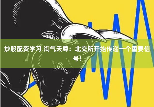 炒股配资学习 淘气天尊：北交所开始传递一个重要信号！