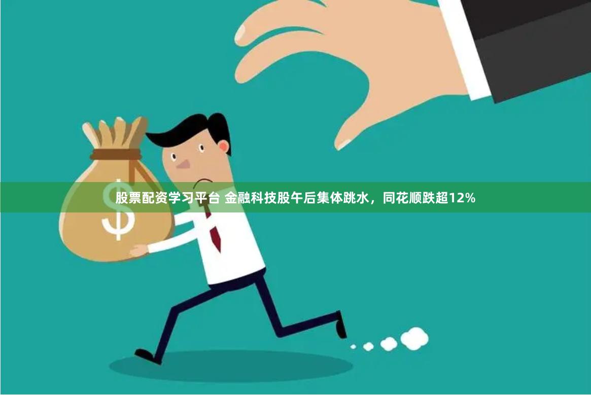 股票配资学习平台 金融科技股午后集体跳水，同花顺跌超12%